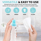 Toilet Paper Spray (2.7 fl oz/300+ Uses) – Upgrade Toilet Paper into a Gentle, Cleansing Wipe | Soothing Formula with Witch Hazel, Aloe Vera & Refreshing Peppermint Oil | Travel Friendly