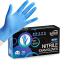 Disposable Nitrile Exam Gloves, Blue, Nitrile Gloves Disposable Latex Free, Medical Gloves, Cleaning Gloves, Food-Safe Rubber Gloves, Powder Free, Non-Sterile, 100-ct Box (Large)