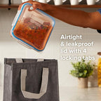 Snapware Plastic Total Solution 2-Pack (5.5-Cup) Food Storage Containers Set, Leakproof & Airtight Plastic Locking Lids Square Containers, Non-Toxic BPA-Free Lids, Microwave Dishwasher Freezer Safe