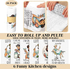 36 Pack Funny Style Reusable Cleaning Cloths Washable Cotton Kitchen Towels for Home(Retro)