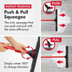 Tyroler Rubber Floor Squeegee Heavy Duty 17", Deck Squeegee Outdoor for Floors with 55" 4 Part Handle, Perfect Outdoor Squeegees for Patio, Tiles, Marble, Garage, Shower, Window