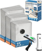 15 Pack Vacuum seal Bags for Clothing Travel with -60000Pa Electric Pump & Luggage Scale, Travel Essentials for Suitcase, Space Saver Compression Packing Bags to Check Luggage Weight & Avoid Fees