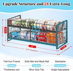 2-Tier Stackable Can Rack Organizer for Pantry Shelf, Long-Size Adjustable Can Holder for Kitchen Organization,Heavy Duty Can Dispenser for Canned Food Soup Goods up to 50 in Cabinet storage, Black