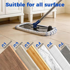 Masthome Extra Large Microfiber Mop for Floor Cleaning, 16“ Flat Mop with 5 Pad for Wet & Dry Use, Dust Mop for Hardwood Laminate Tile Ceramic, 1 Cleaning Scraper Included-Blue