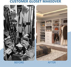 MODCART Tall Hanging Closet Unit, Modular Closet System, Wood Closet System Organizer with Storage for Walk in Closets, Clothing Rack Wardrobe Closet for Hanging Clothes, Bedroom, White, 31.5" W