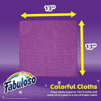 Fabuloso Microfiber Cleaning Cloths for Home & Car, Lint-Free Scratch-Free Rags for Glass, Kitchen & Wood, Reusable Machine Washable, Absorbent for Dusting & Wiping, Rainbow, 13 x 13 in, 24 Ct - 2 Pk