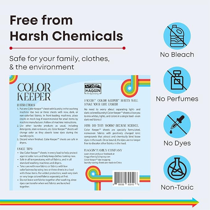 Color Keeper® Dye-Trapping Laundry-Saving Sheets, 100 Value Pack | Fragrance Free | Bleach-free Protection for Mixed Laundry