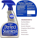 HOPE'S Perfect Stainless Steel Cleaner and Polish with Microfiber Cloth, 22-Ounce, Streak-Free Self-Polishing Formula, Blocks Fingerprints, 1 Pack with Microfiber Cloth
