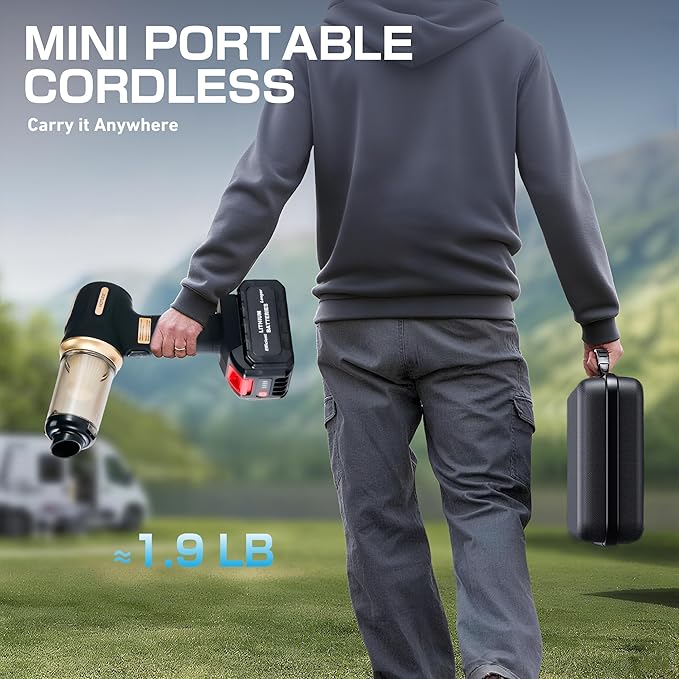 Portable Cordless Car Vacuum Cleaner, 17.5KPa/25KPa Powerful Handheld Rechargeable Mini Vacuum for Seats, Floor Mats, Pet Hair & Crevices