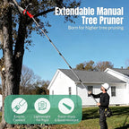 Suchtale Manual Pole Saw, Pruning Saw, Tree Pruner with Steel Blade & Scissors, Tree Trimmer for High Branches,Palms and Shrubs, 14FT Extendable Long Handle Limb Cutter, Yard Garden Branch Trimming