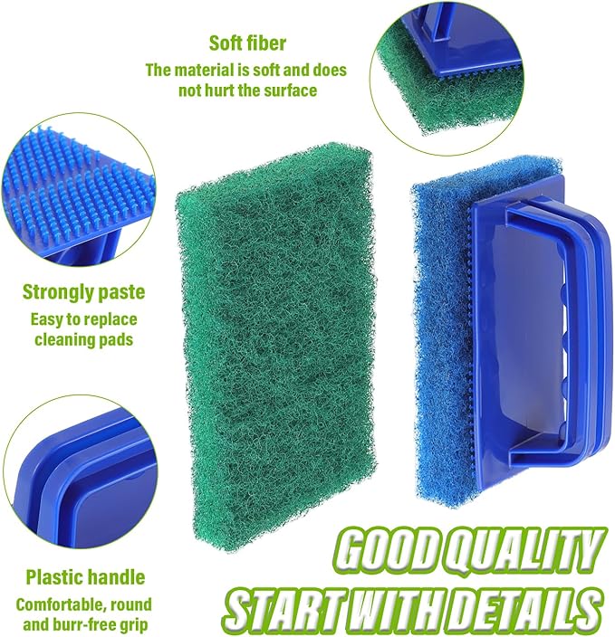 5 Pack Electric Cleaning Brush Pad Kitchen Bathroom Household Cleaning Pad Swimming Pool Wall Cleaning Brush Heavy Duty Griddle Scrubber Scouring Pad and 1 Pack Handle kit(Multicolor)