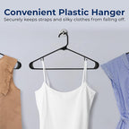 SereneLife 100-Pack Black Plastic Hangers – Ultra Lightweight Non-Slip Slim Clothes Hanger Set for Shirts, Pants, Coats & Dresses – Heavy Duty Space Saving Closet Organizer