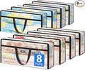 TasticTotes 8 Pack Long Clear Storage Bags for Comforter, Clothes & Bedding, Plastic Blanket Storage with Zipper and Handle, Moving Bags, Closet Organizer and Under-Bed Storage (90L, 39.4"*7.1"*19.7")
