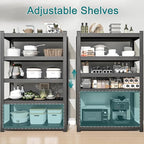 47" W Heavy-Duty Metal Storage Shelving, 5-Tier 3000 LBS Garage Shelves Unit, 71" H Ajustable Industrial Shelf for Garage, Warehouse, Home, Kitchen, Pantry, Office, Black