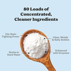 Pronounce Dishwasher Detergent Powder - Cleaner Ingredients, Fragrance Free - Ultra Concentrated, Cuts Grease and Grime, Dishwasher Pods Alternative (Residue-Free). (80 Loads, Unscented)