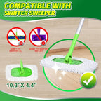 4 Pack Reusable Microfiber Mop Pads Compatible with Swiffer Sweeper - Dry Sweeping Cloths & Wet Pad Refills for Wet & Dry, Washable Pads Refills for Household Cleaning (Mop is not Included)