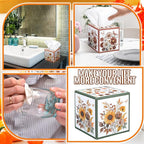 12 Pack Fall Wildflower Floral Facial Tissues Cube Boxes 600 Sheets 3 Ply Autumn Small Flower Square Face Tissues Bulk for Thanksgiving Day Car Bedroom Party Supplies