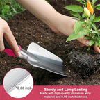 Garden Shovel Hand Garden Trowel, Heavy Duty Gardening Shovel with Ergonomic Handle, Hand Shovel Garden Shovels for Digging, Rust Resistant Garden Spade Gardening Tools for Garden Work, Red