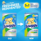 Snuggle Plus SuperFresh Fabric Softener Dryer Sheets with Static Control and Odor Eliminating Technology, Original, 200 Count (Pack of 6)