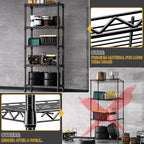M MZG 1250 lbs 5 Tier Shelf Metal Storage Shelves Wire Rack Closet Organizers for Garage Kitchen Bathroom Laundry Black 11.8" D x 23.6" W x 59.5" H