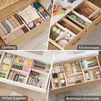Lifewit 10 Pack 4" High Drawer Dividers 28-43.5cm/11-17" Adjustable Drawer Organizer for Clothes/Utensils, Expandable Drawer Separator in Dresser/Kitchen/Bedroom/Office Organization & Storage Beige