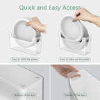 2Pcs Paper Plate Dispenser for 6-9.5 Inch Disposable Plates, Space-Saving Plastic, Foam and Paper Plate Storage Organizer for Cabinet, Countertop, RV or Outdoor (Transparent)