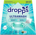 Dropps UltraWash Dishwasher Detergent Pods, Unscented (64 Ct) - Free & Clear | Cuts Grease & Stuck-On Food | Sparkling Dishes & Glasses | Residue-Free | Clean Ingredients | Plastic Free Packaging