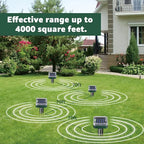 Solar Powered Mole Repellent, 4 Pack Ultrasonic Gopher Vole Deterrent Outdoor - Waterproof Sonic Spikes for Lawn, Garden & Yard - Repels Rats Squirrels Skunks Chipmunks Groundhogs Snakes & Rodents