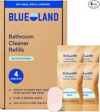 BLUELAND Bathroom Cleaner, 4-Pack Refill, Eucalyptus Mint Scent, Eco-Friendly Cleaning Supplies, 4 x 24 Fl oz