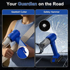 Vinid Handheld Car Vacuum Cleaner, 12000Pa Cordless Wet/Dry Vacuum & Air Blower, with Safety Hammer & Seatbelt Cutter, 80W 6000mAh Battery, HEPA Filter, Type-C Charging for Car Home Emergency, Blue