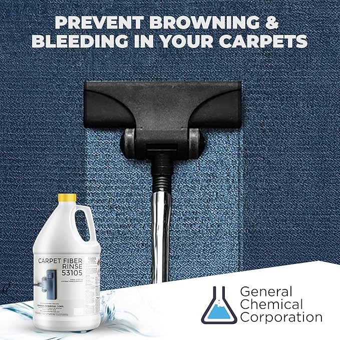 CarpetGeneral- Carpet Fiber Rinse & Odor Neutralizer Solution 53105|Prevent Browning, Bleeding & Odors with Top Carpet Cleaner Liquid|Carpet Fiber Rinse Professional Residue Attracting Agent -1 Gallon