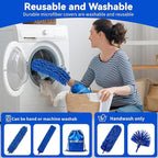 Dusters 6-in-1 Kit, Duster with Extension Pole 100 Inches, Dusters for Cleaning, Cobweb Duster, Microfiber Feather Gap Duster Cleaner for Fans, Blinds, Cars and Furniture