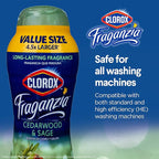 Clorox Fraganzia Laundry Scent Booster Crystals, In-Wash Fragrance Beads for Fresh-Smelling Clothes & Linens, Safe for All Fabrics & Colors, Easy-Pour Bottle, Cedarwood & Sage, 70 Oz
