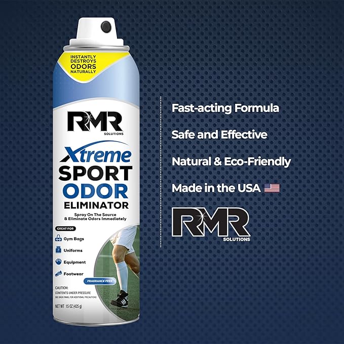 RMR Xtreme Sport Odor Eliminator Spray - Heavy-Duty Equipment, Uniform, Gym, and Shoe Deodorizer, 15 Ounces, Fragrance-Free