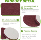 Power Scrub Pads, Scrubbing Pads 320 Grits Scouring Discs - Fitting for (Home Kitchen Cleaning - Drill Attachment - Scrubber Replacement) 20 Pcs & 3 Inch & Red