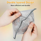 Extra-Large Size Multipurpose Wire Dishwashing Rag,Non Scratch Wire Dishcloth, Reusable Steel Wool Scrubber,Non-Scratch,Quick-Drying,Multi-Purpose for Kitchen,Bathroom Cleaning (15)