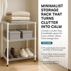 Steel Shelving Unit, 250-Pound Capacity Per Shelf, Adjustable Heights, Rust-Resistant, NSF-Certified for Pantry Organizers, Laundry Room Organization, Storage Shelves