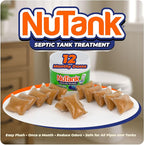 Septic Tank Treatment - 12 Dissolving Packets - 1 Year Supply of Septic Safe Enzyme Producing Packets - Helps Protect Against Costly Septic Backups - Made in USA