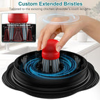 Mini Dish Brush for Cleaning Chicken Shredder, Palm Brush Dish Scrubber with Ergonomic Grip, Kitchen Brush for Washing Dishes, Pans, Pots, Sink (4, Red)