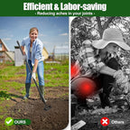 2-in-1 Garden Hoe Tool, Adjustable Length from 37 to 60inch, Ergonomic Design for Weeding and Raking, Durable and Rust-Proof Blade, Save Time and Effort