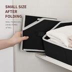 Large Closet Organizers and Storage Bins - 3 Pack Trapezoid Storage Baskets for Shelves, Foldable Fabric Baskets with Handles Ideal for Closet, Basket, Wardrobe and Shelf Storage, Black