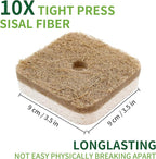 12Pack Kickleen Natural Kitchen Scrub Dish Sponge with Suction Hanger Biodegradable Compostable Cellulose and Coconut Non-Scratch Sponge for Kitchen, Bathroom, Household (White-12)