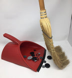 Handy Pan- RED - Large Capacity Recycled Plastic Heavy Duty Dust Pan! Made in USA! Great for Home, Shop, Garage, Waterproof, Stackable, Stands Upright. Unique Rubber Edge gets Debris in! Handypan