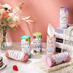 Outus 12 Pack Car Tissues Cylinder Holder Christian Round Tissue Box Cup Holder 3 Ply Facial Napkins Bible Verses Napkins Container for Car Home Office Dispenser Travel Prayer Church Religious Gifts