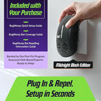 BWZ600 Direct Ultrasonic Bat Repeller - Featuring Bat-ZoneZonic™ Frequency Control for Precise Repelling of Bats (Midnight Black)