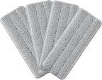 JOYMOOP Microfiber Flat Mop Pads, Washable Replacement Refills for Mop Bucket Set, 13 Inch, Pack of 4, Grey