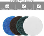 uxcell 16 Pcs 4 Inch Nylon Hoop Scrubbing Pad 120/240 Grits Scrubber Scouring Pads Hoop and Loop Surface Conditioning Drill Scuffing Disc, Green/Brown/Blue/White