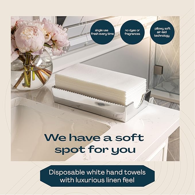 1000-Pack Disposable Guest Towel Paper Napkin - Disposable Cloth-Like Guest Towels - Made In USA, Soft And Absorbent Tissue Paper For Kitchen, Bathroom, Party, Wedding, Or Event