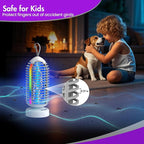 Bug Zapper Outdoor with Colorful Lighting and Auto-Sensing, 3 in 1 Cordless 4000mAh Battery Electric Fly Trap, Rechargeable Mosquito Zapper for Camping, Patios, Garden, Kitchen (2Pack-Grey)