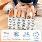 Cute Koala Storage Basket,Palm Leaf Collapsible Storage Bin Cubes for Living Room Bedroom Blankets Home Storage 17x11.5x10Inch